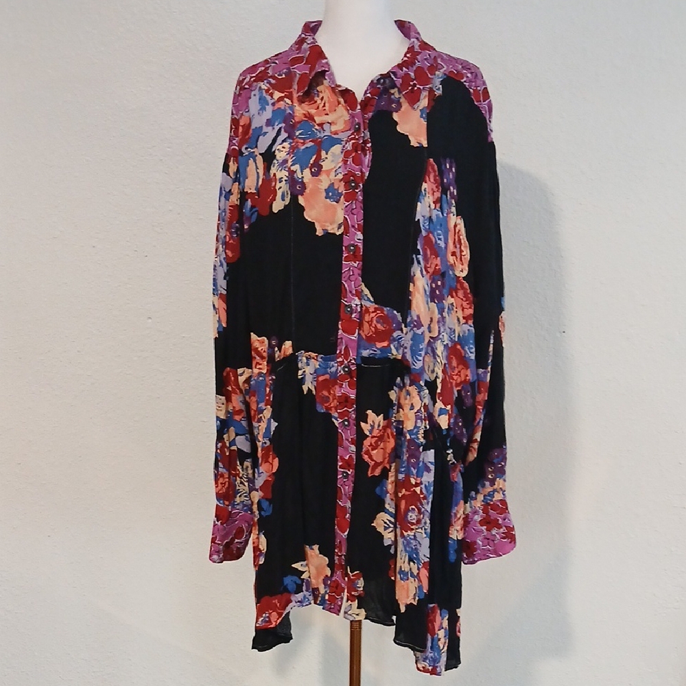 Free People Floral Button-Up Women's Top